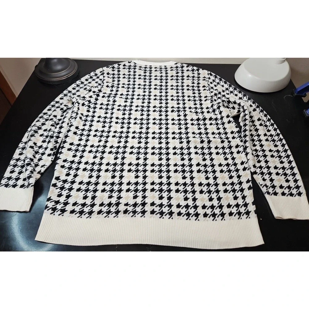Shaquille O'Neal XLG Big‎ & Tall XXL Crew Pullover 2XL Sweater Houndstooth *EUC*